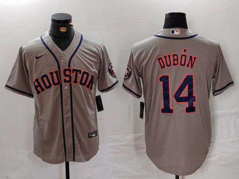 Men Houston Astros #14 Dubon Grey Nike Game 2024 MLB Jersey style 1